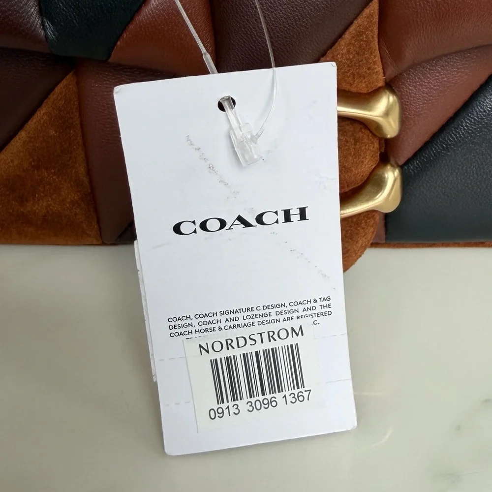 NWT Coach Tabby Shoulder Bag 20 With Patchwork Quilting Maple Shadow Brown CBG88 - Picture 12 of 15